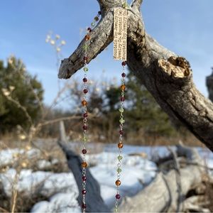 Handmade peridot and garnet necklace